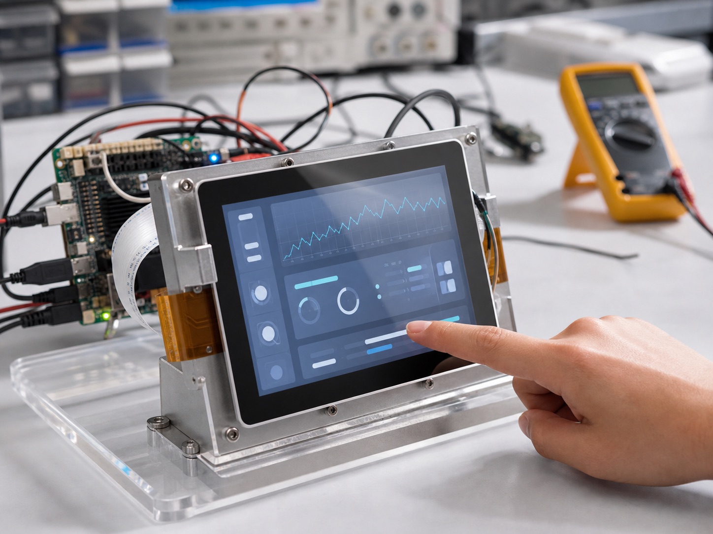 Android HMI SBC with display module for touchscreen product development