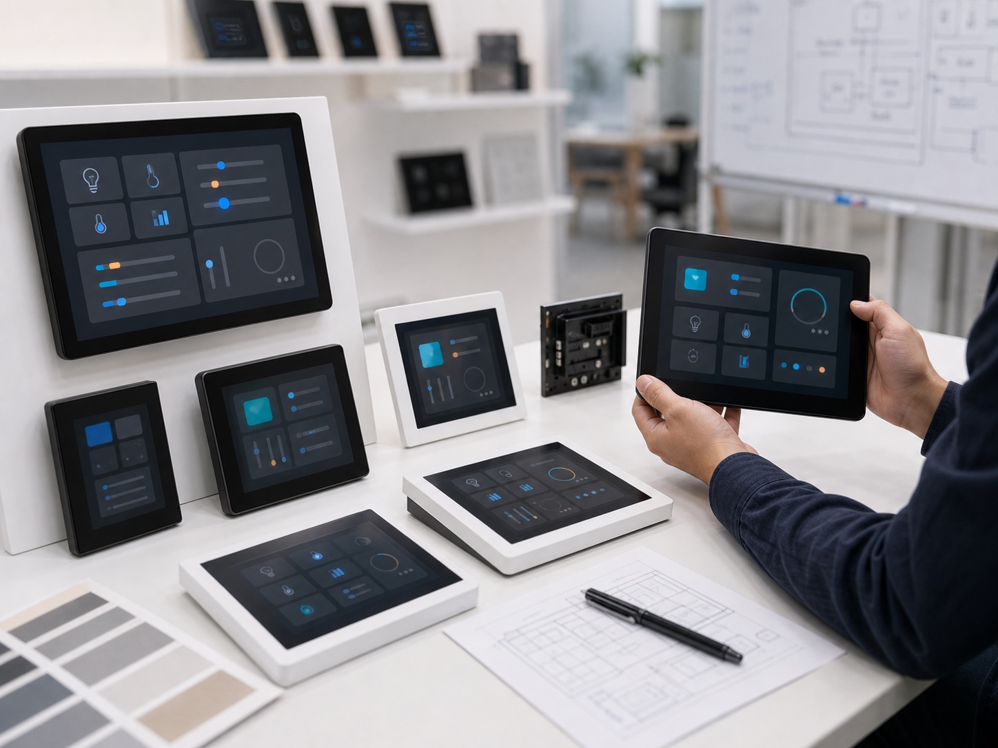 Wall-mounted smart control panel for home automation and room control